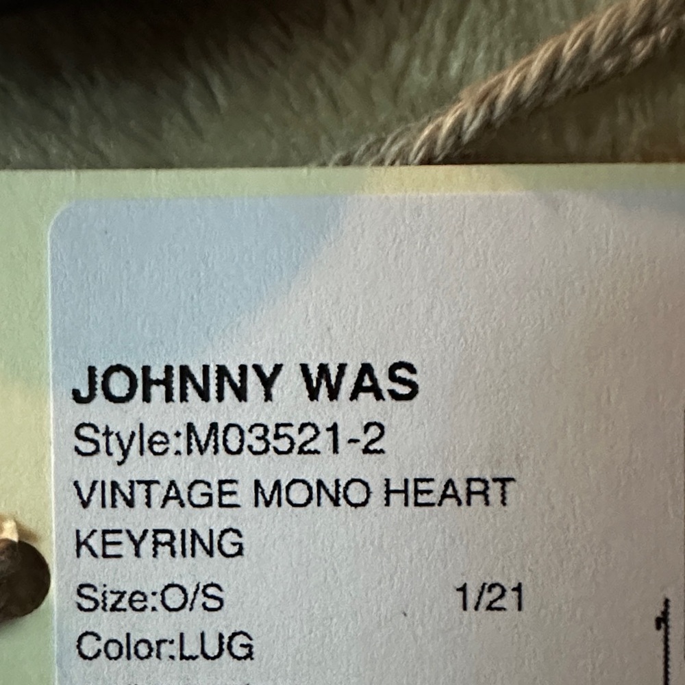 Johnny Was Brown Leather Heart Keychain - Picture 5 of 7